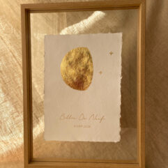 Maanportret -Wit handgeschept papier met sterren-